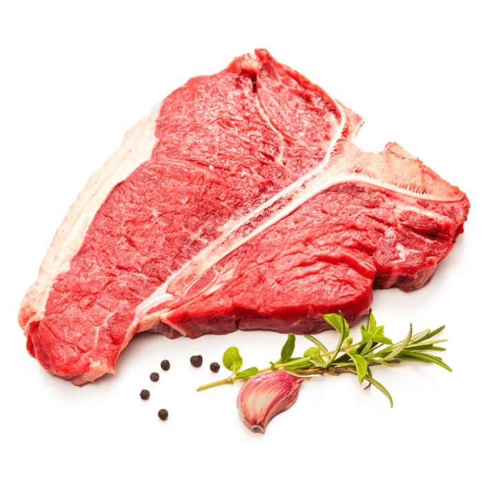 Beef Tbone steak on the bone 500g . Tidjara Halal Meat Delivery To